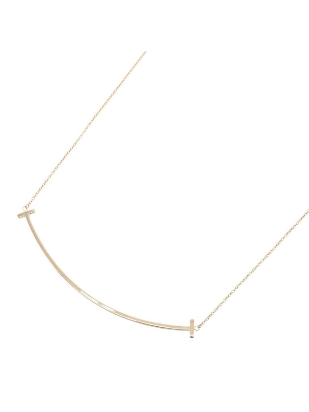 Tiffany & Co Necklace T Smile Large 40.5 45.5 cm 18k Pink Gold